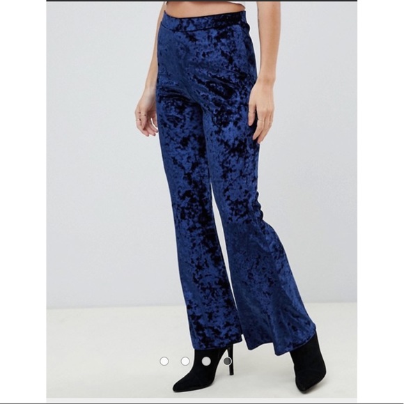 crushed velvet flare pants